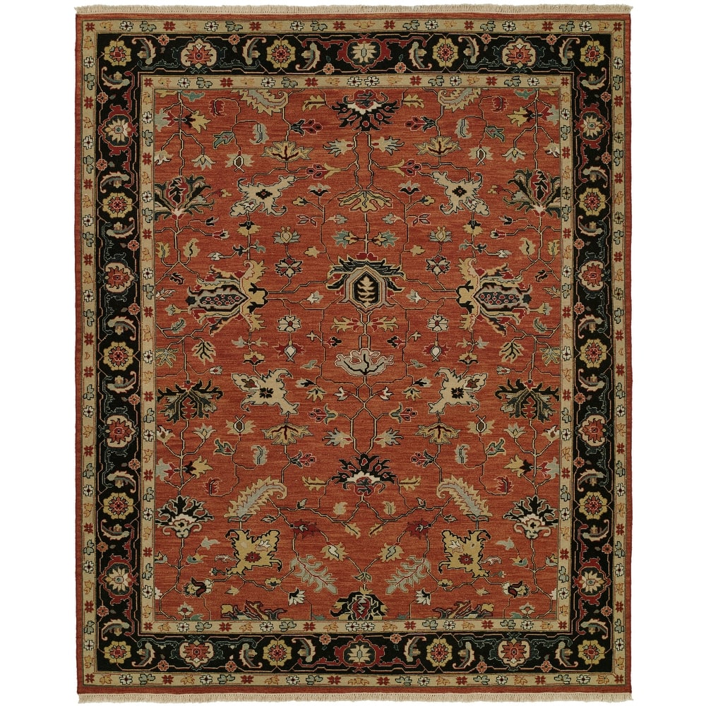 Traditional Red Flatweave Wool Area Rug