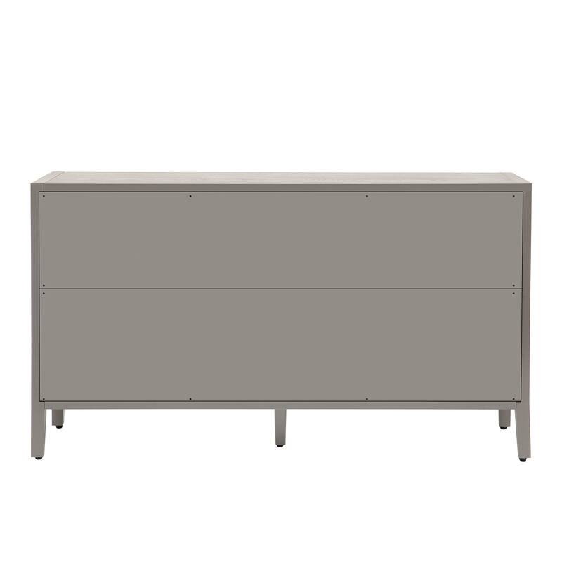 MDF Sideboard Cabinet with Adjustable Shelves, Wood Grain Design - Entryway & Living Room