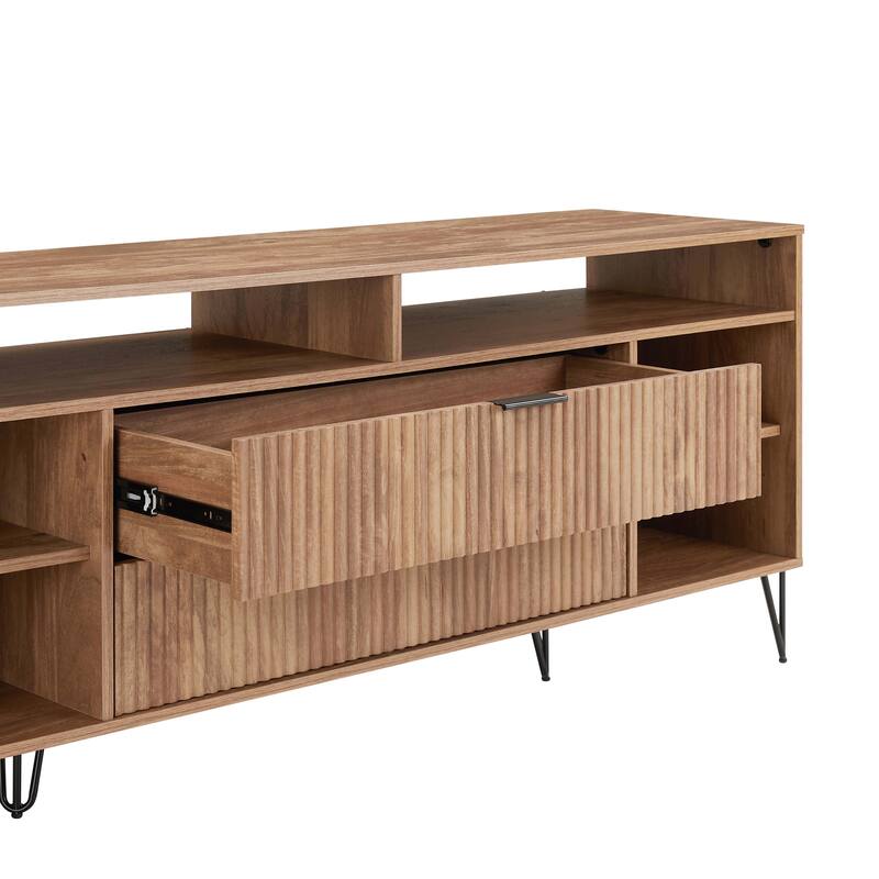 Manhattan Comfort Dumbo Mid-Century Modern TV Stand with 6 Shelves