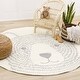 preview thumbnail 2 of 11, Round Kids Cream Grey Teddy Bear Area Rug, 5'3" x 5'3" - 5'3" x 5'3"