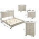 preview thumbnail 22 of 31, 4-Piece Bedroom set with Wooden Bed 2 Nightstands and 5 Drawer Dresser