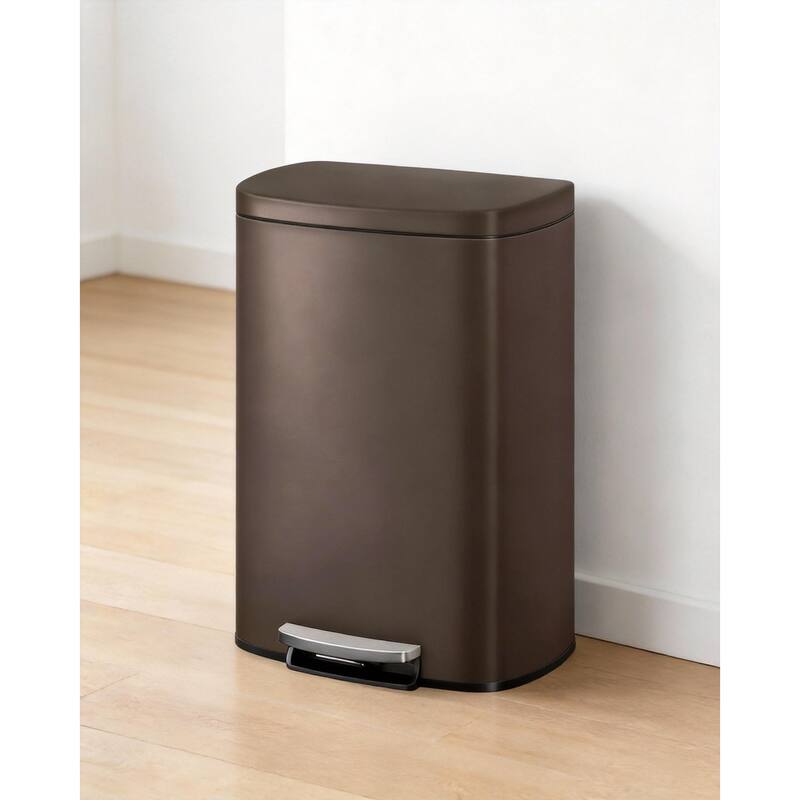 13 Gal / 50 L Step-On Garbage Bin - Brown
