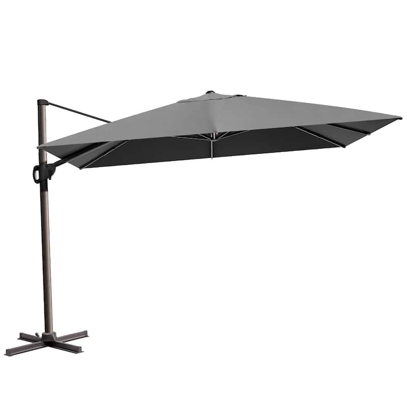 VredHom Outdoor Patio 9 FT x 12 FT Cantilever-Offset Umbrella - DarkGrey