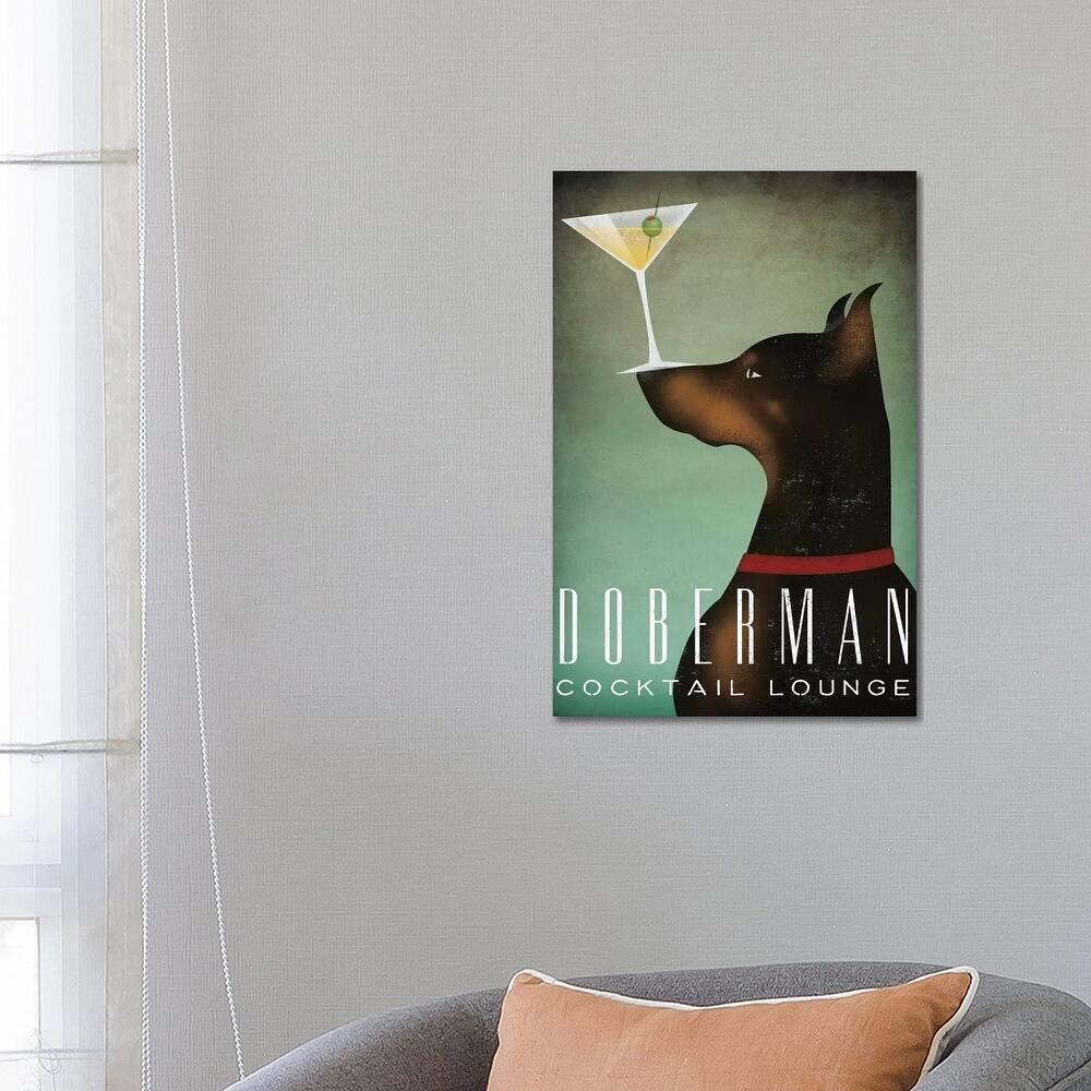 iCanvas "Doberman Cocktail Lounge" by Ryan Fowler Canvas Print