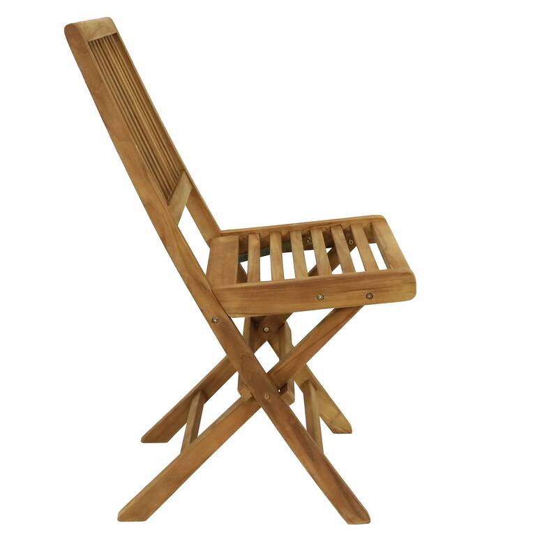 Nantasket 3pc Teak Folding Outdoor Bistro Set - 2 Chairs and 1 Table