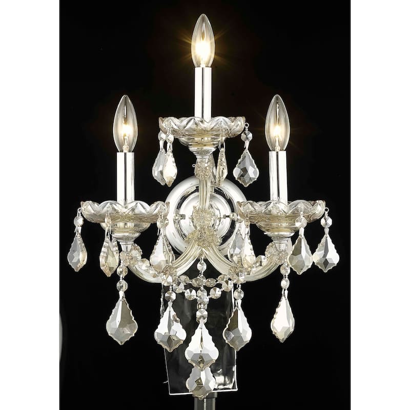 Fleur Illumination Collection Wall Sconce D:12in H:22in E:8.5in Lt:3 Golden Teak Finish