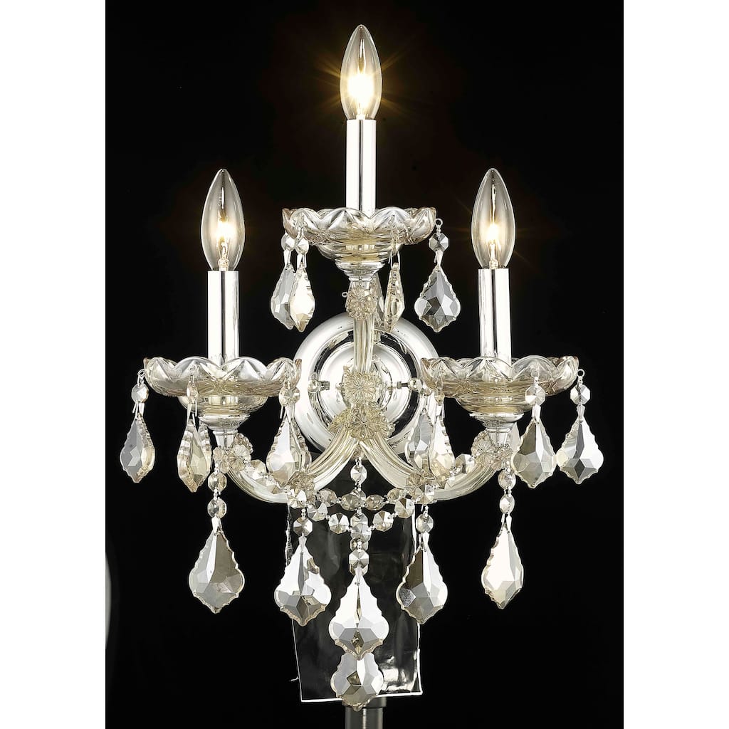 Fleur Illumination Collection Wall Sconce D:12in H:22in E:8.5in Lt:3 Golden Teak Finish