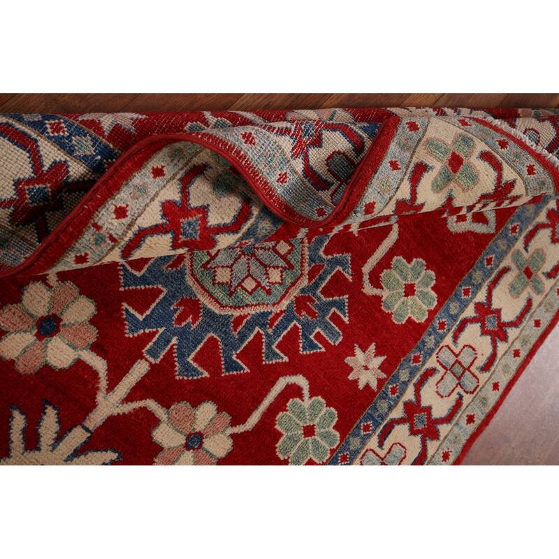 Red Kazak Oriental Foyer Rug Handmade Wool Carpet - 3'3" x 5'5"