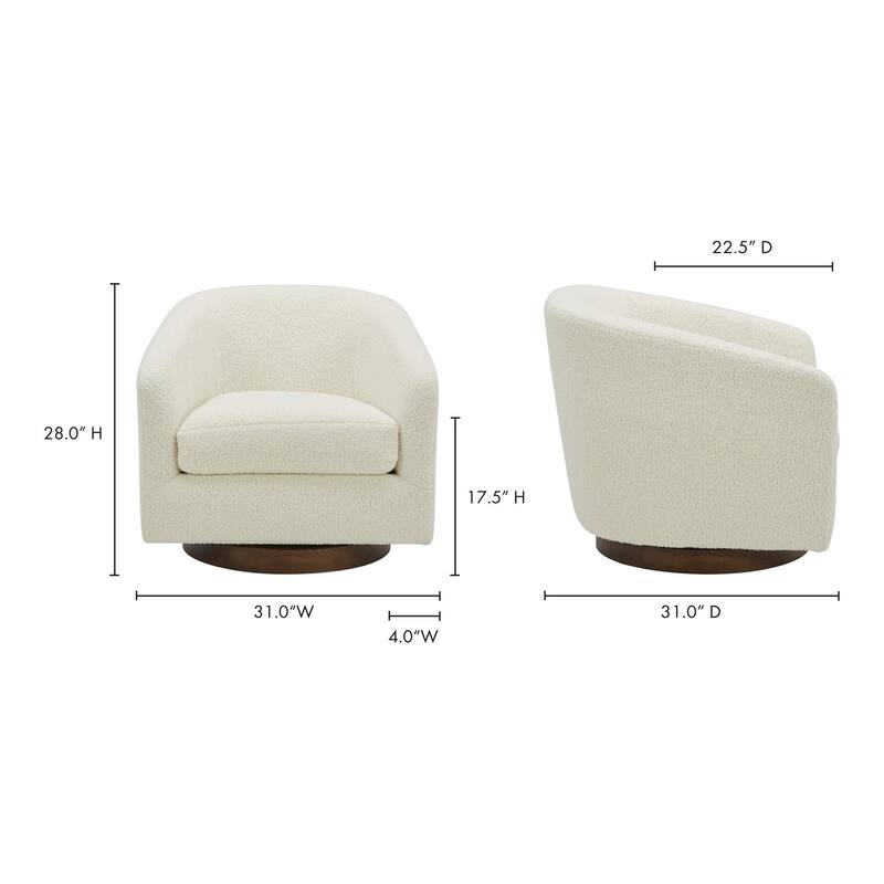NADAAL STUDIOS Grayson, Accent Chair Polyester and Acrylic Upholstery Solid Wood and Plywood Construction, Splashed White