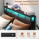preview thumbnail 86 of 94, Farmhouse Wood Platform Bed Frame with Charged Station and LED Lights