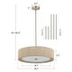 preview thumbnail 52 of 71, 3-Light 20"W Drum Fabric Semi Flush Mount Pendant Chandelier