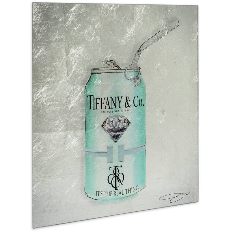 Fashion Drinks Reverse Printed Tempered Glass with Silver Leaf