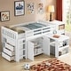 preview thumbnail 15 of 25, Twin Loft Bed with Storage Cabinet, Drawer and Shelf Cabinet and Pulling-Out Desk White
