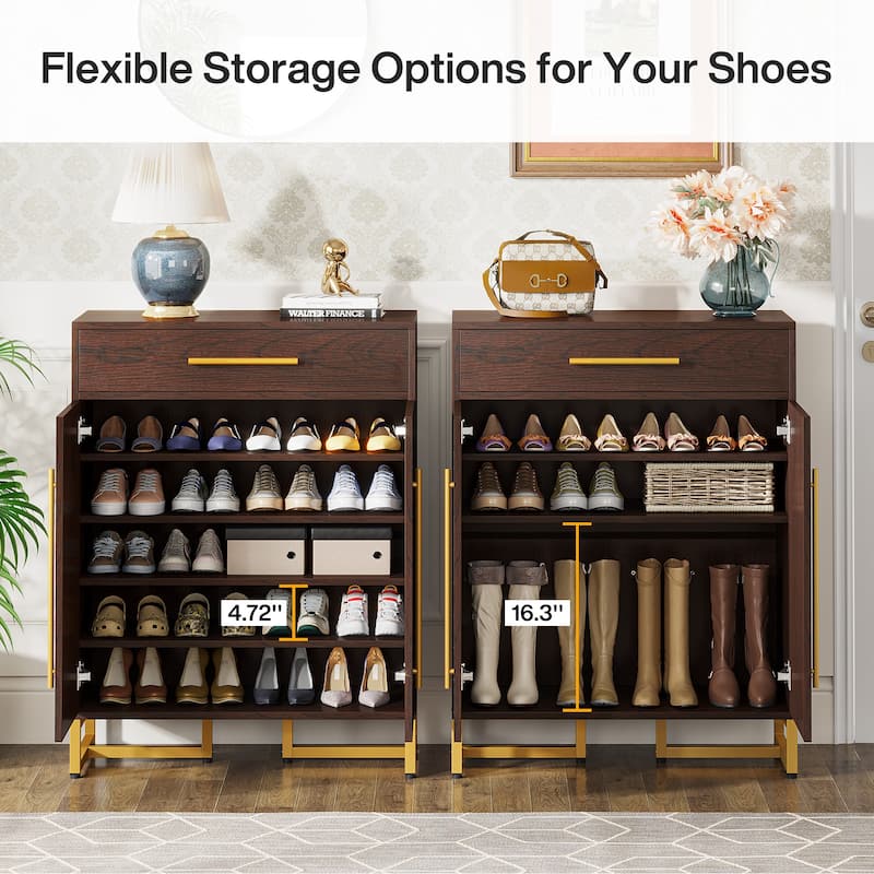 Modern Shoe Cabinet with a Drawer and 5 Adjustable Shelves