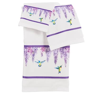 Colorful Hummingbird Purple Wisteria 3-Piece Towel Set - 9.250 x 6.500 x 3.350