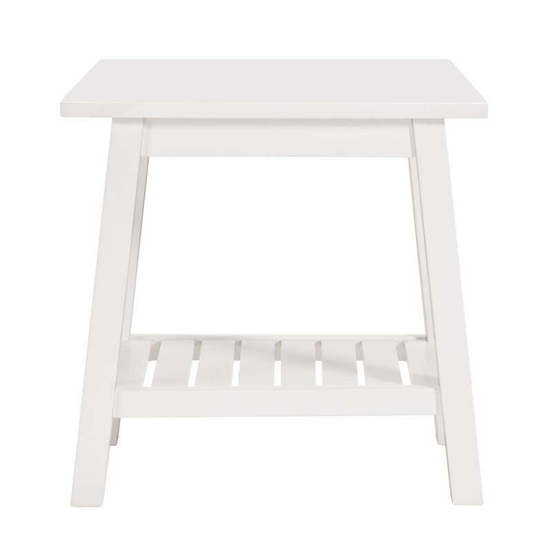 Alaterre Furniture Dorset Bench with Storage Shelf - White