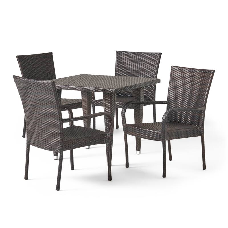 Outdoor Delani 5-piece Wicker Dining Set by Christopher Knight Home