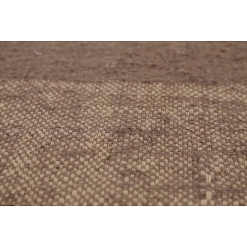 Hand Woven Oriental 100% Jute Carpet Southwestern Modern Brown Kilim Area Rug - 12' 1'' X 9' 5''