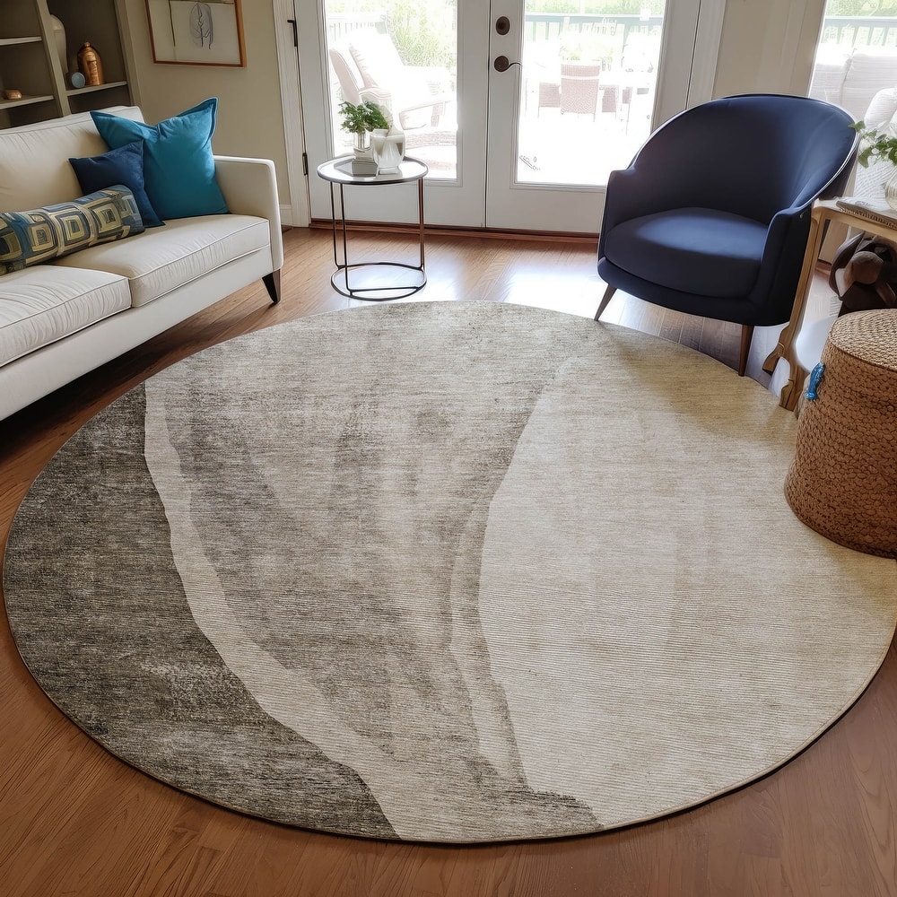 Machine Washable Indoor/ Outdoor Chantille Modern Abstract Rug