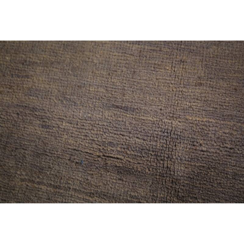 Gray & Beige Gabbeh Modern Area Rug Hand-Knotted Wool Carpet - 4'9" x 6'5"
