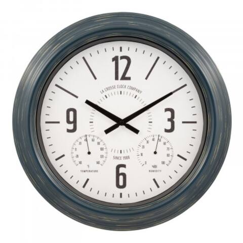 18" White and Black Contemporary Round Hamilton Wall Clock