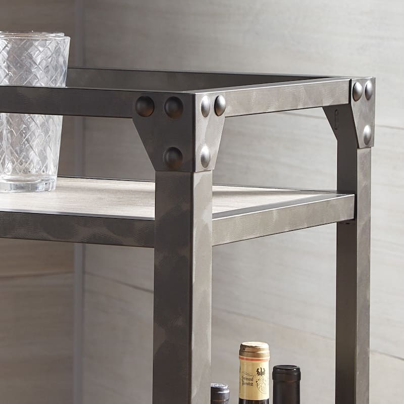 Metropolitan Charcoal Metal and Wood Bar Cart by iNSPIRE Q Artisan