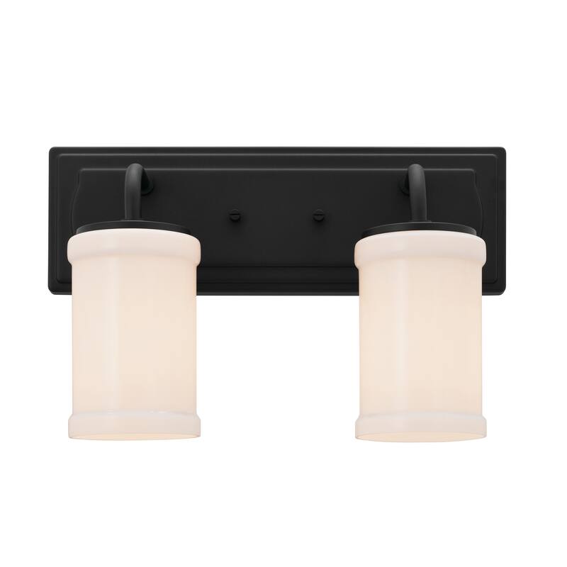 Kichler Lighting Vetivene 15 inch 2-Light Vanity Light Textured Black with Opal Glass