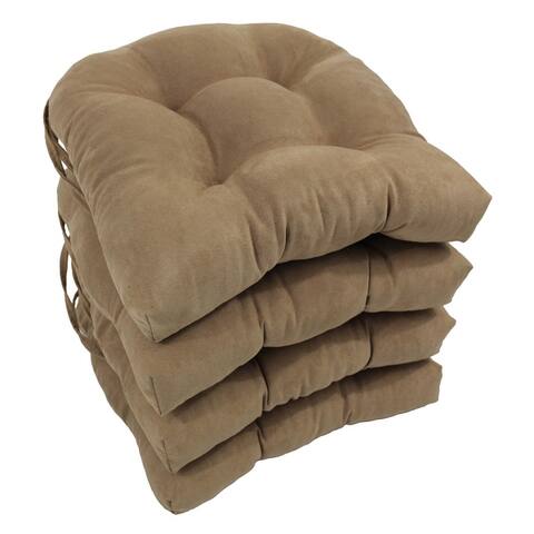 16-inch U-shaped Indoor Microsuede Chair Cushions (Set of 2, 4, or 6)