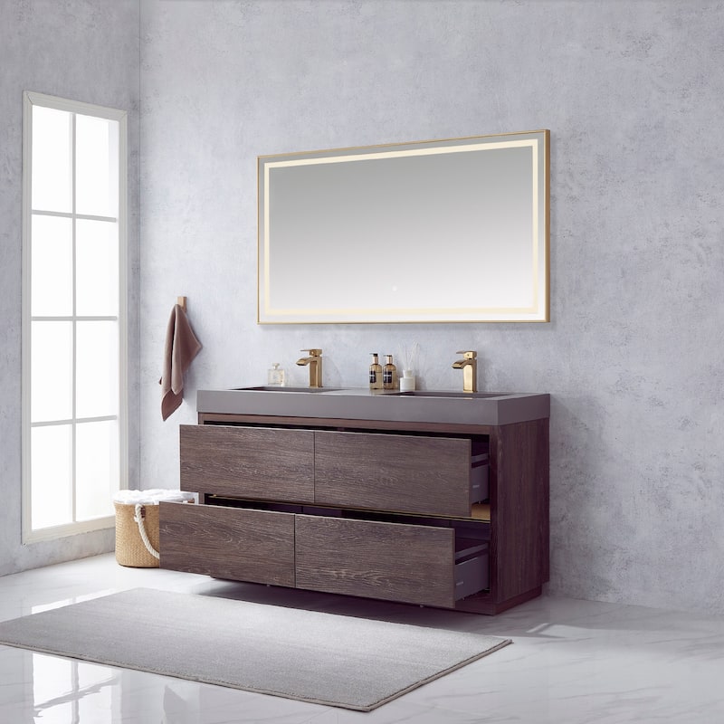Miseno MV703060M Huesca 60" Free Standing Double Basin Vanity Set with