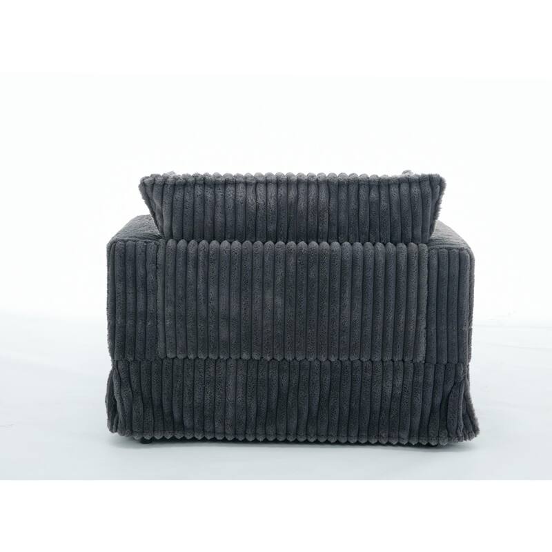 Modern 47.8" Upholstered Oversized Chaise Longue Chair with Ottoman and Pillows