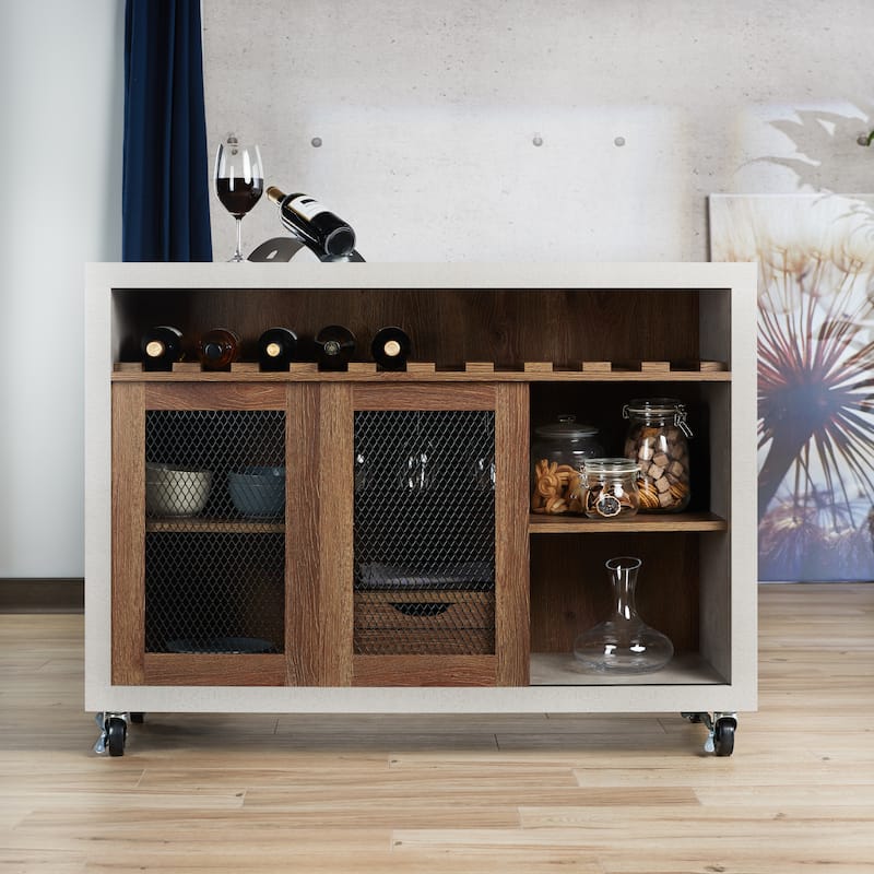 Furniture of America Sene Contemporary 4-shelf Rolling Buffet