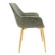 preview thumbnail 16 of 25, LeisureMod Markley Modern Leather Dining Armchair With Gold Metal Legs