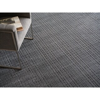 Cabrini Modern Handmade Silky Nylon in Gray Area Rug - Bed Bath ...