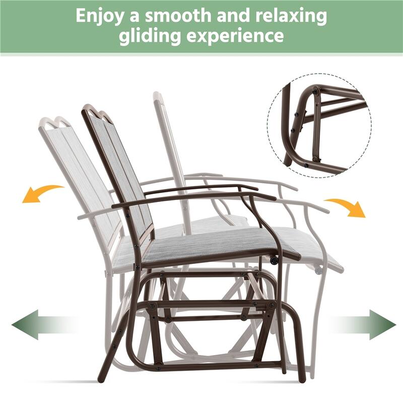 Yaheetech 2-Person Patio Glider Bench Swing Glider Chair