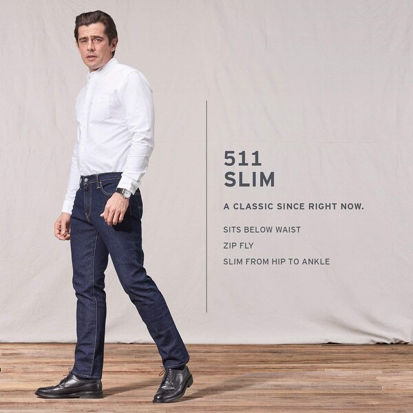 levi's men's 511 dark blue slim fit jeans