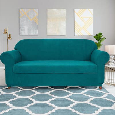Subrtex 2 Piece Loveseat Slipcover Stretch Spandex Furniture Protector