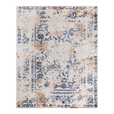 Modern One-of-a-Kind Hand-Knotted Area Rug, Beige - 8' 2" x 10' 1"