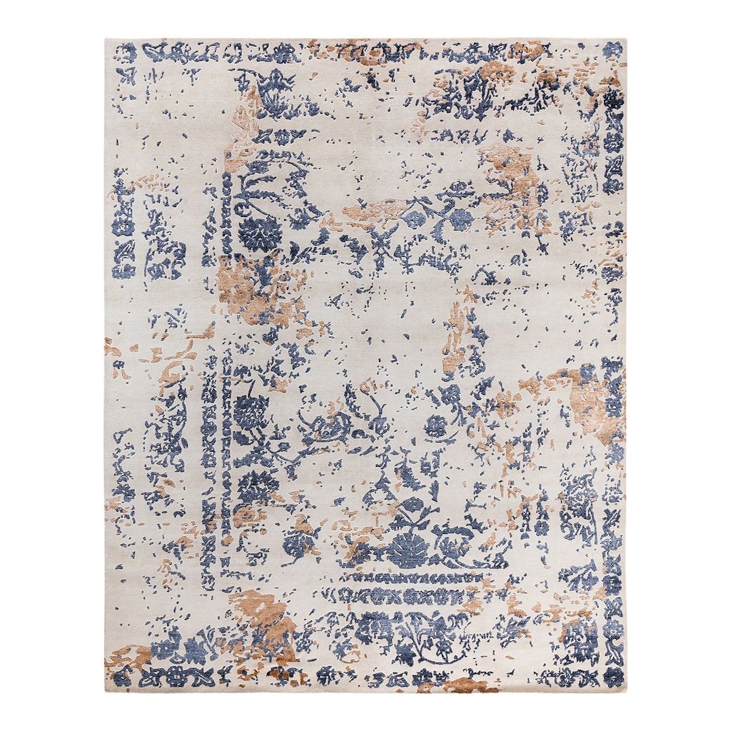 Modern One-of-a-Kind Hand-Knotted Area Rug, Beige - 8' 2" x 10' 1"