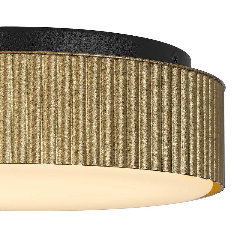 9 inch Brass LED Flush Mount - Antique Brass