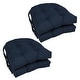 preview thumbnail 9 of 59, 16-inch U-Shaped Indoor Twill Chair Cushions (Set of 2, 4, or 6) - 16" x 16" Set of 4 - Navy