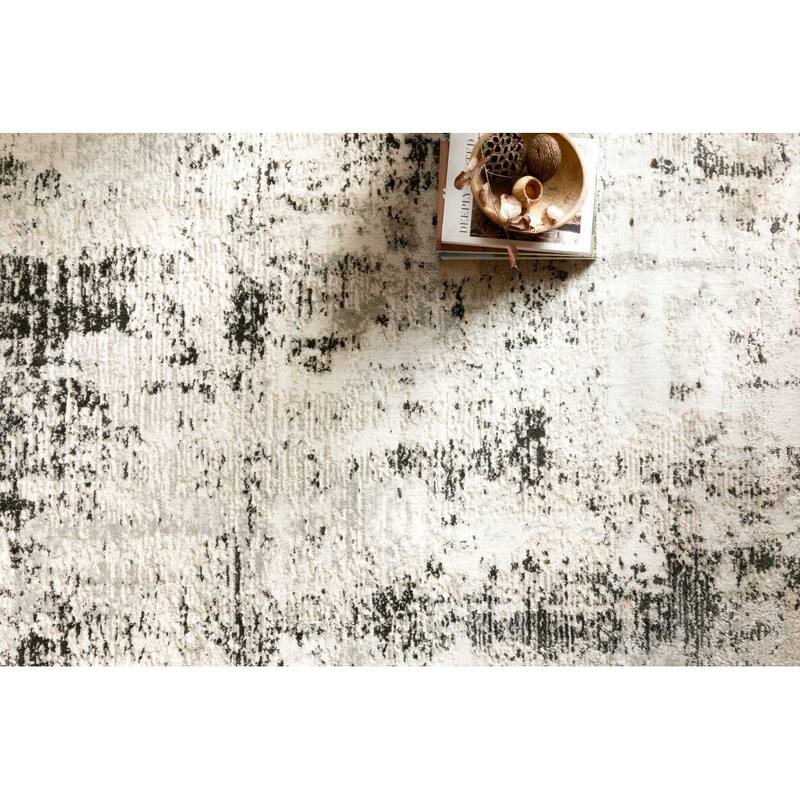 Alexander Home Keara Abstract Marble Distressed Contemporary Rug