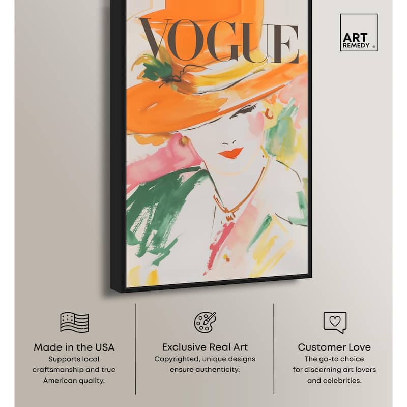 Woman in Hat Cover Canvas by Art Remedy