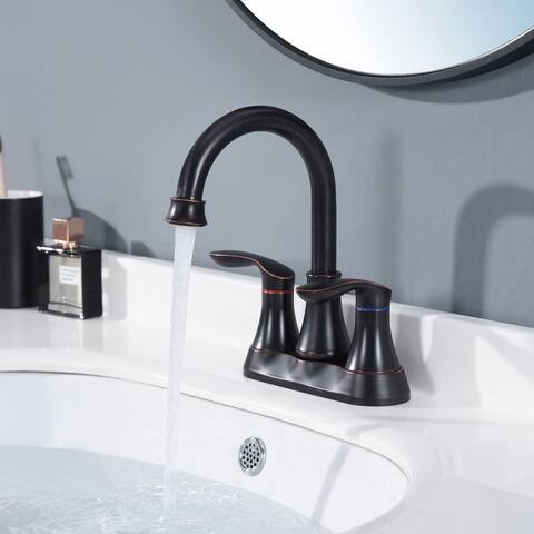 2-Handle 4-Inch Oil Rubbed Bronze Bathroom Faucet