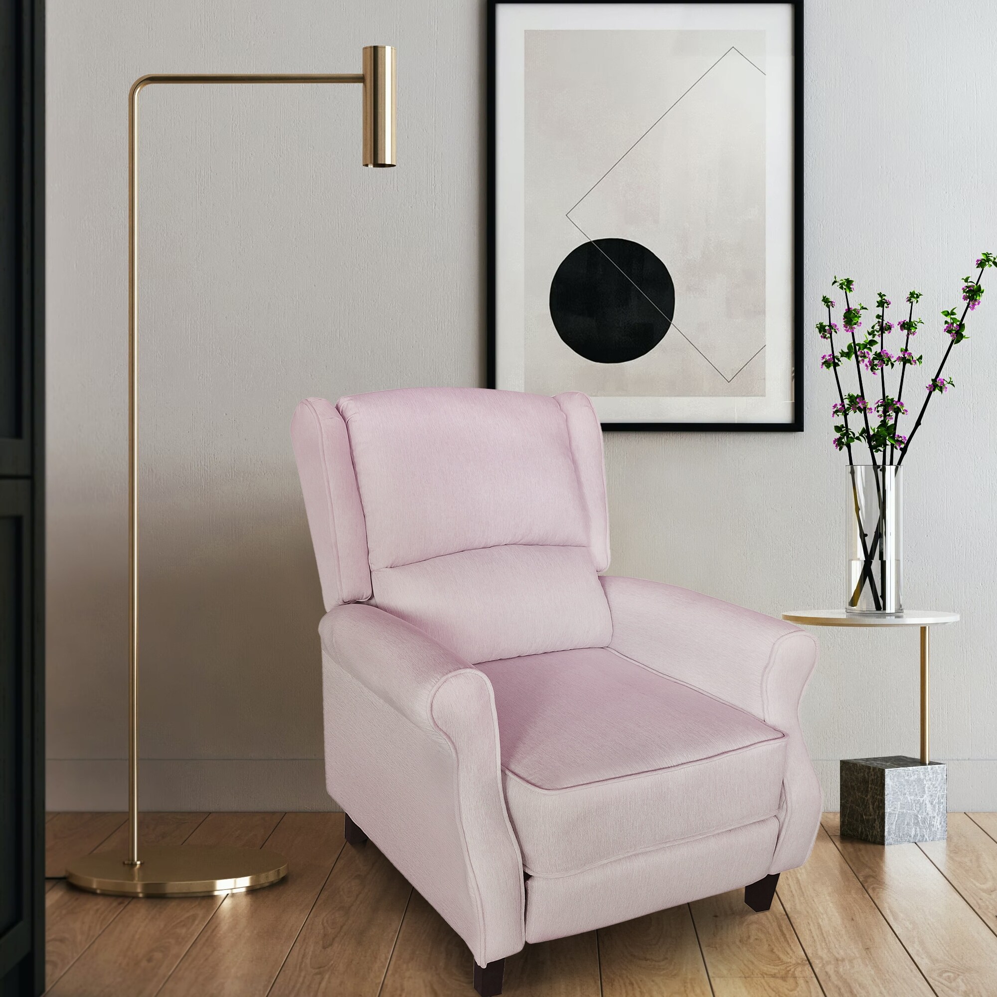 Blush pink recliner clearance chair