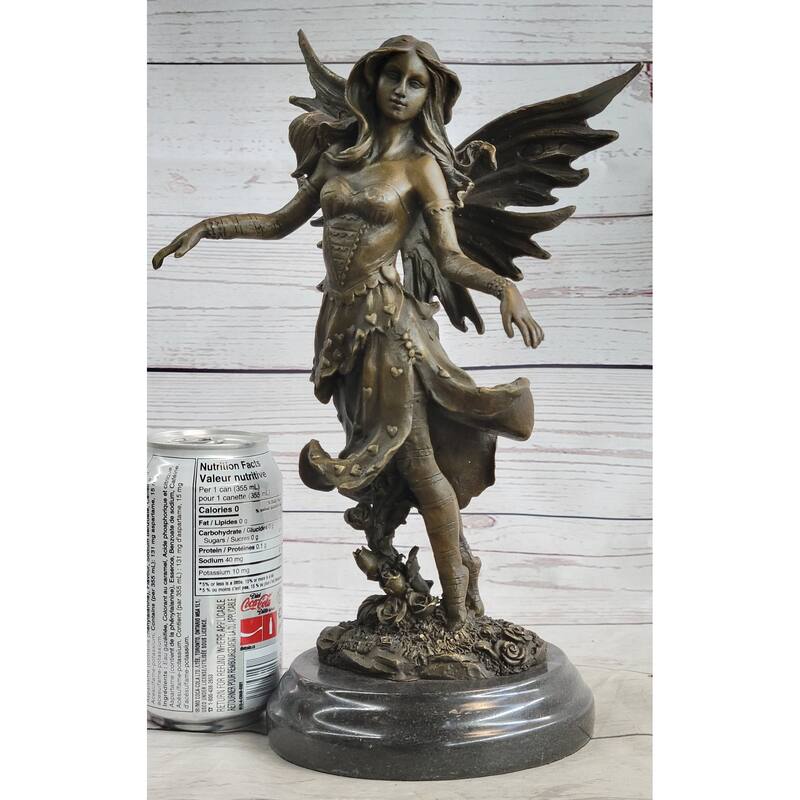 Mythical Bronze Fairy Angel Sculpture By Italian Artist Aldo Vitaleh Figurine