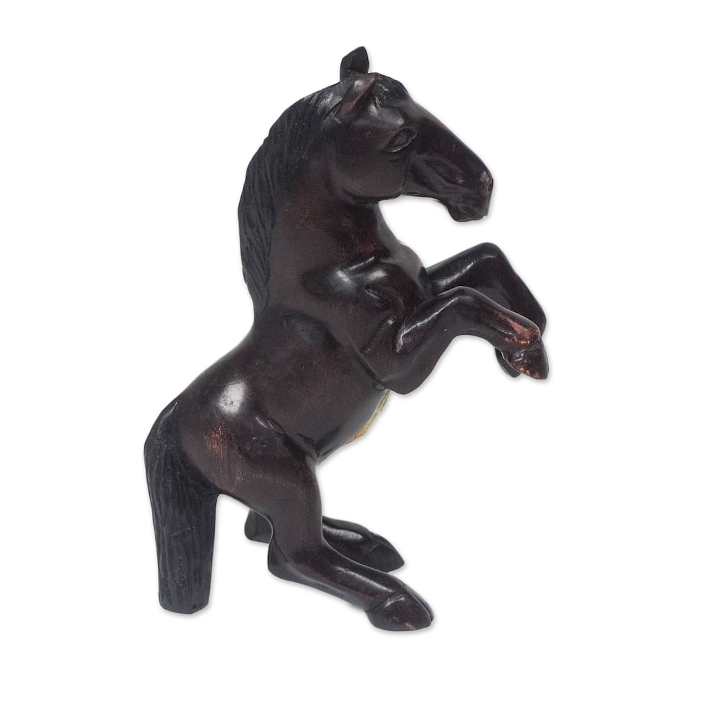 Novica Handmade Horse On Hind Legs Wood Sculpture
