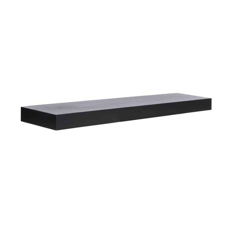 Kate and Laurel Havlock Wood Shelf Set - 36x8 - Black
