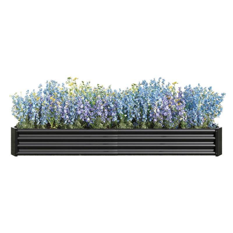 Large Galvanized Metal Raised Garden Bed Open Bottom Rust-Resistant