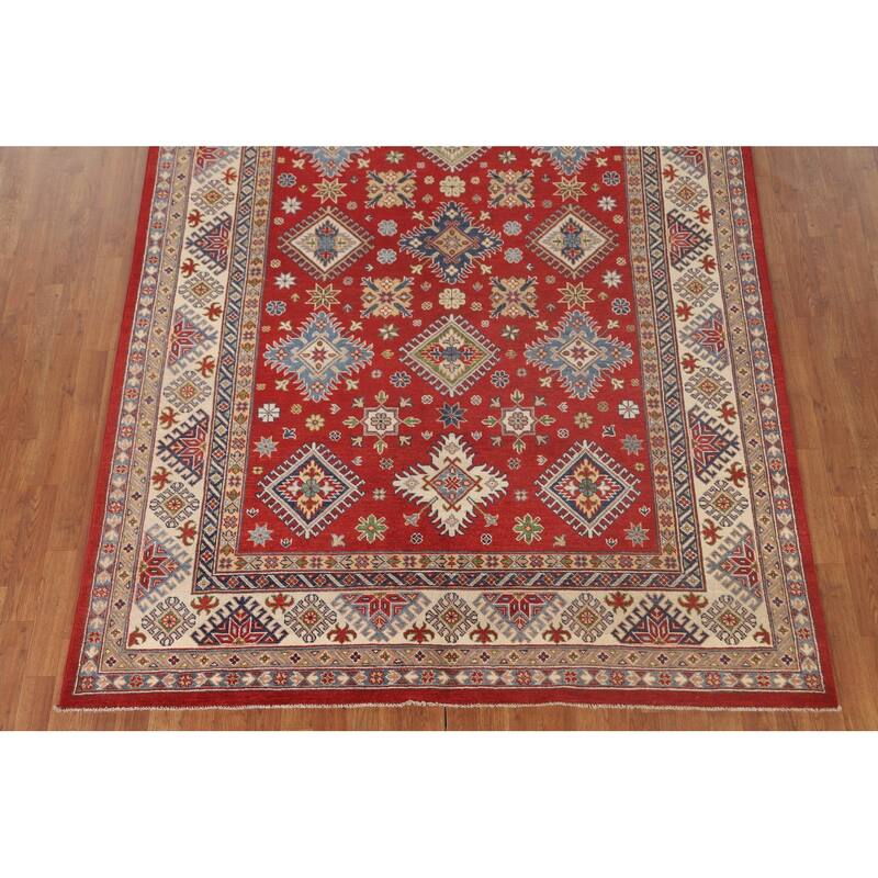 Traditional Red Kazak Area Rug Handmade Wool Carpet - 6'6"x 9'8"