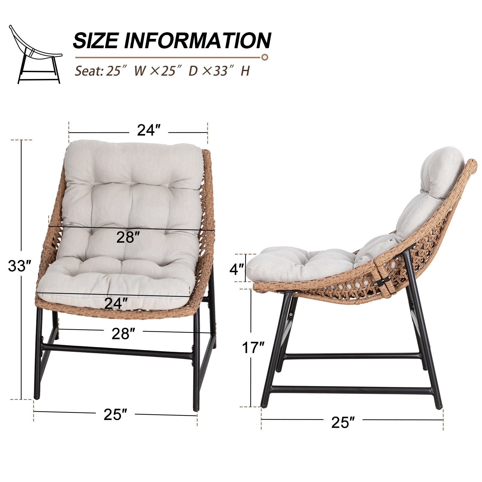 Rattan shop scoop chair